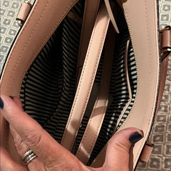 Kate Spade Cameron Street Hayden Pink Satchel /light pink black stripe - Picture 3 of 7